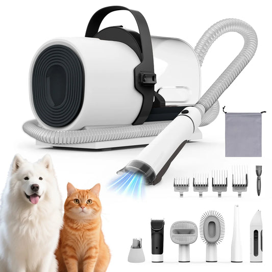 Dog Grooming Kit, 7In1 Dog Grooming Vacuum , 11000Pa Super Suction for Pet Hair,Grooming Vacuum for Shedding Grooming, Low Noise,