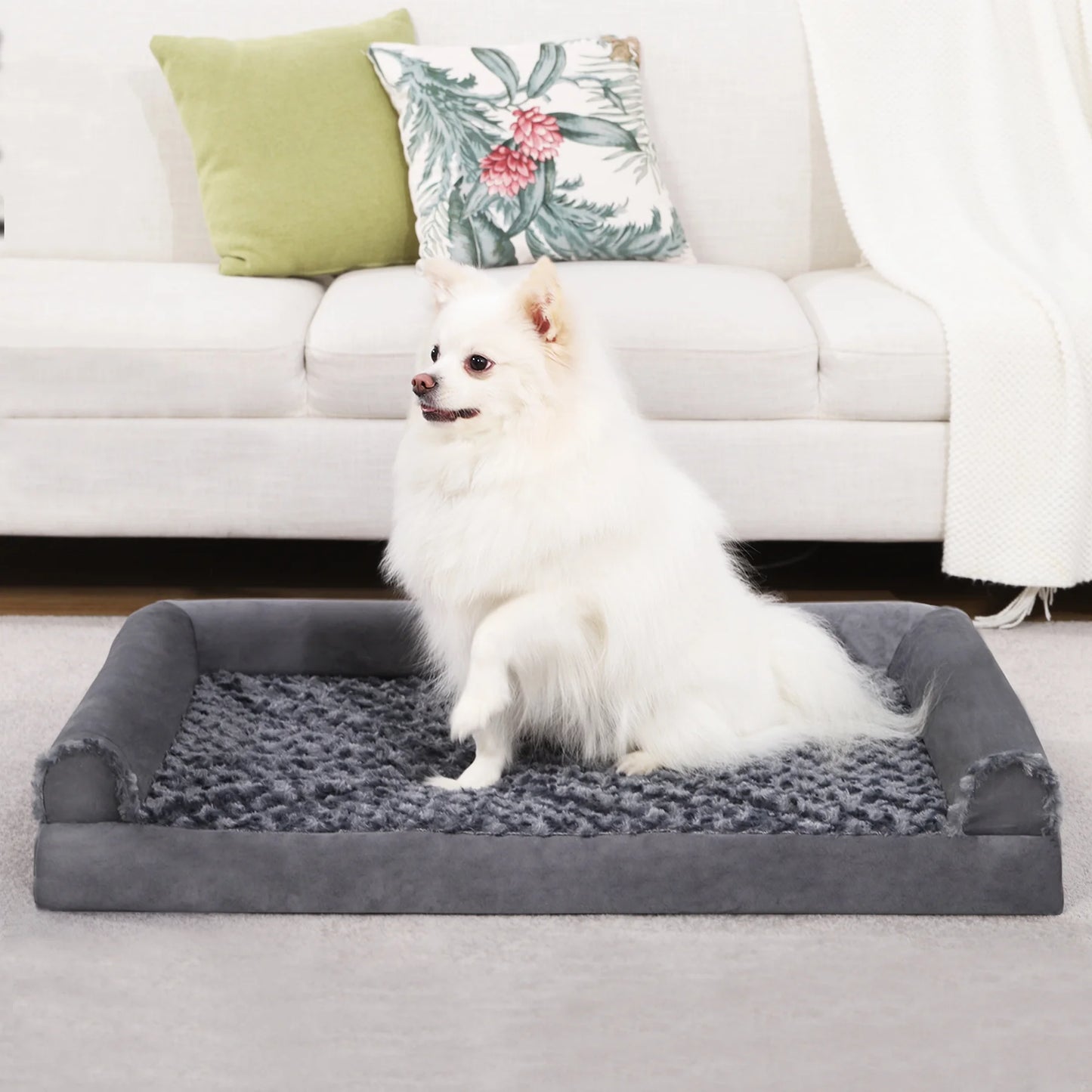 44" Orthopedic Pet Couch for Xxlarge Dogs Waterproof Dog Beds with Memory Foam and Washable Cover